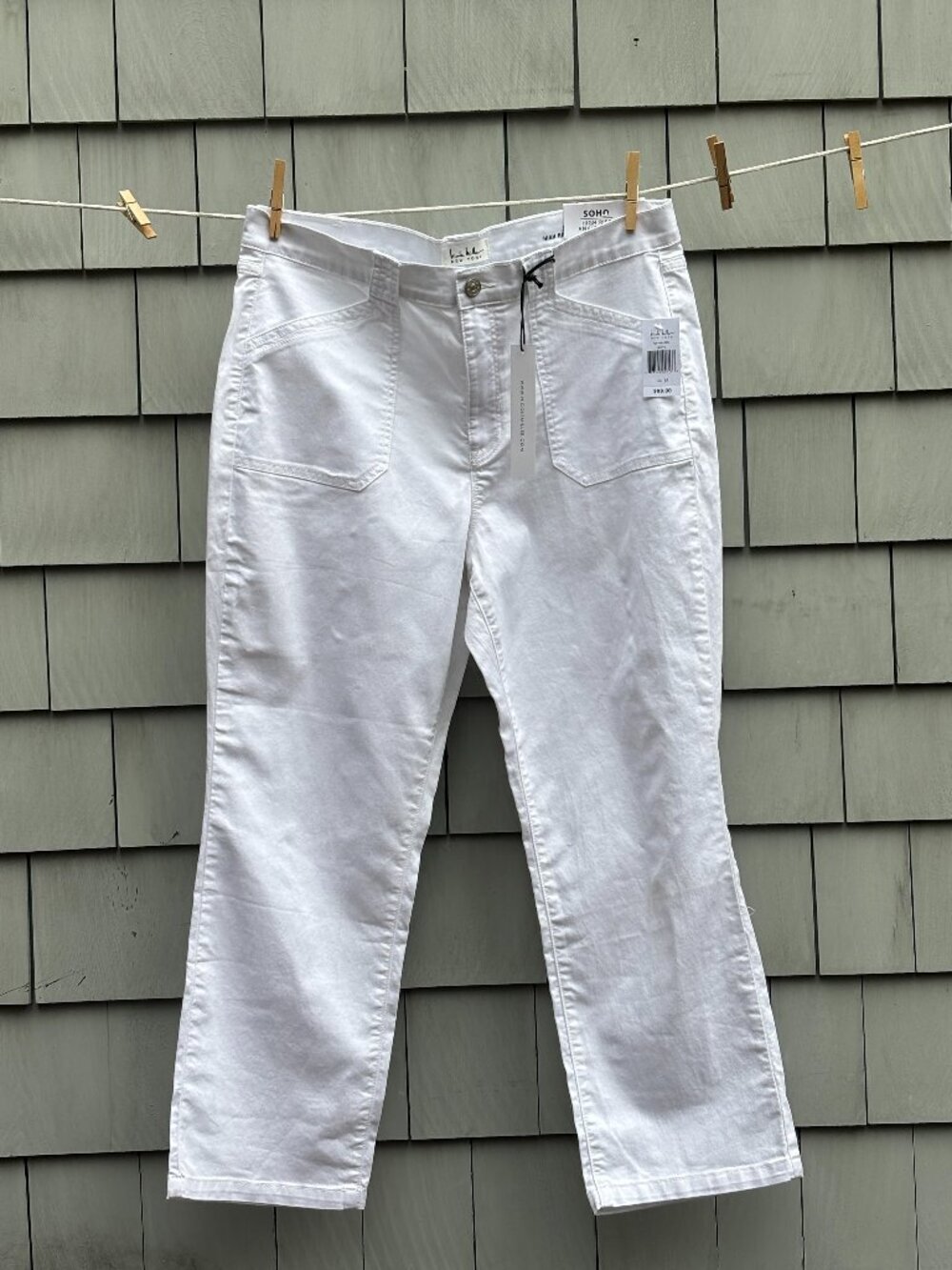 Nicole Miller New York Soho High Rise White Ankle Boot Jean NWT 14